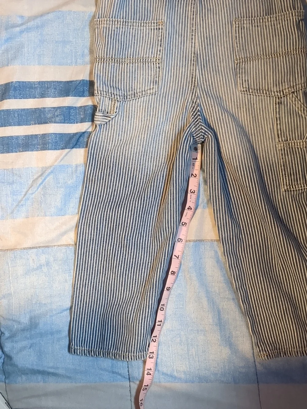 OshKosh B'gosh Toddler Blue and White Striped Relaxed Overalls